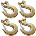 3/8 Inch Heavy Duty Forged Steel Clevis Slip Hook with Latch, 4 Pack U791