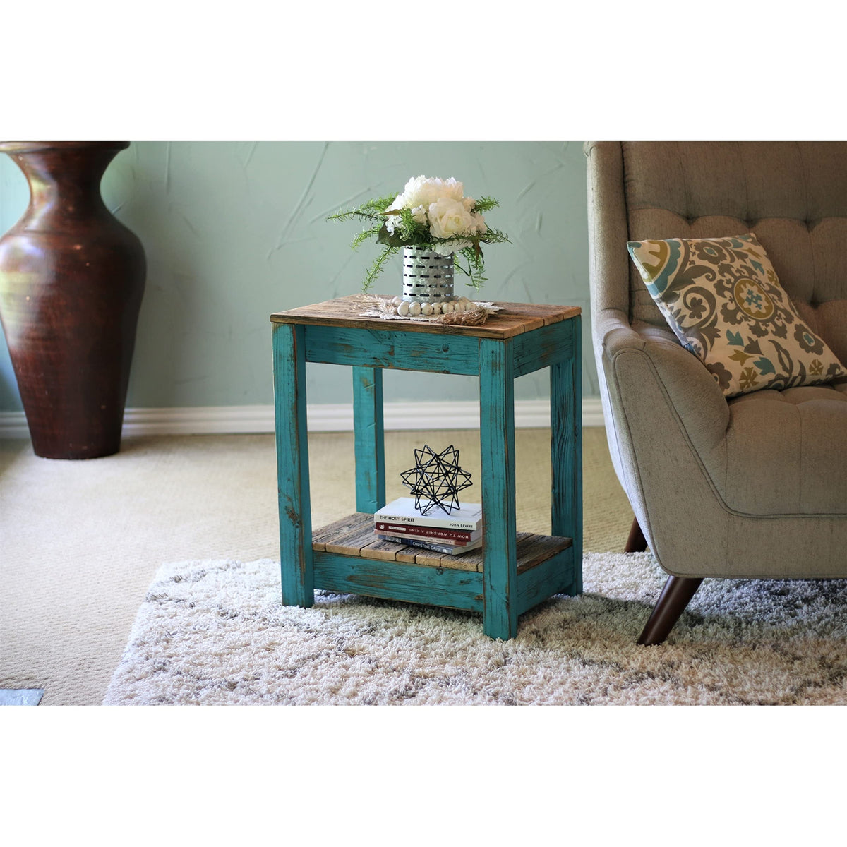 Turquoise Combo End Table U21663
