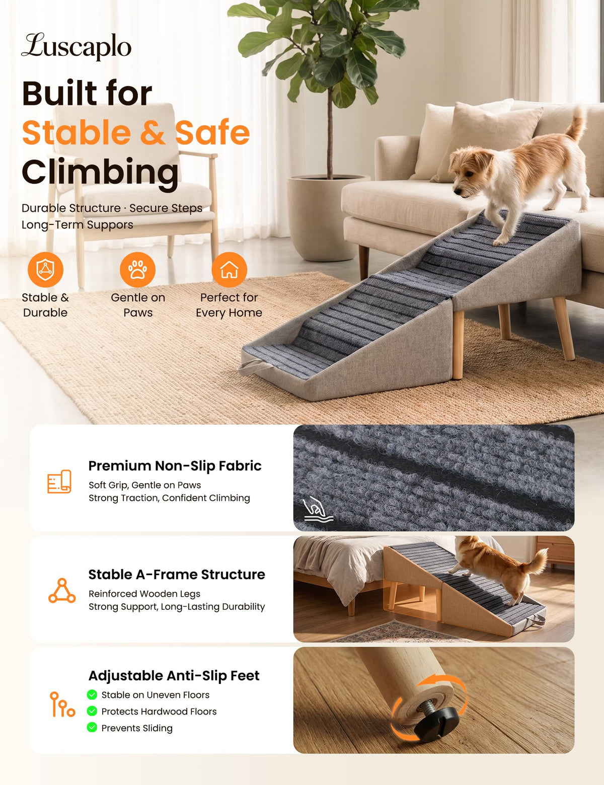 Dog Ramp and Pet Stairs 19" H D9235