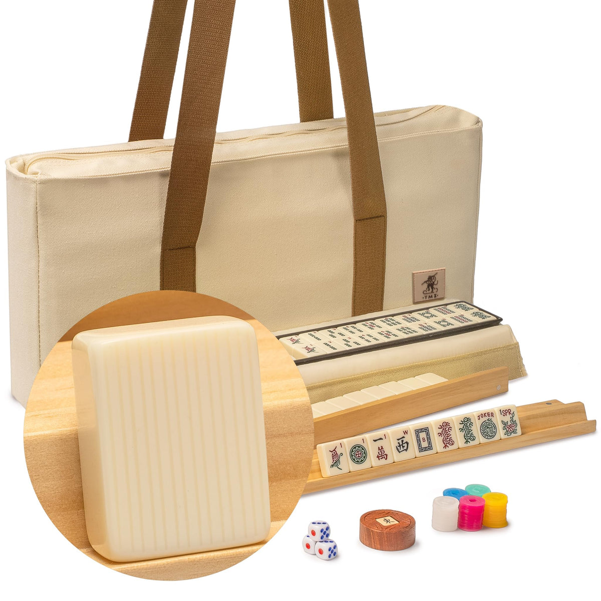 Ivory Stripes American Mahjong Set 166 Tiles N229004