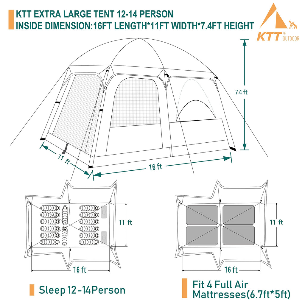 Extra Large 10-12-14 Person Cabin Tent L857764