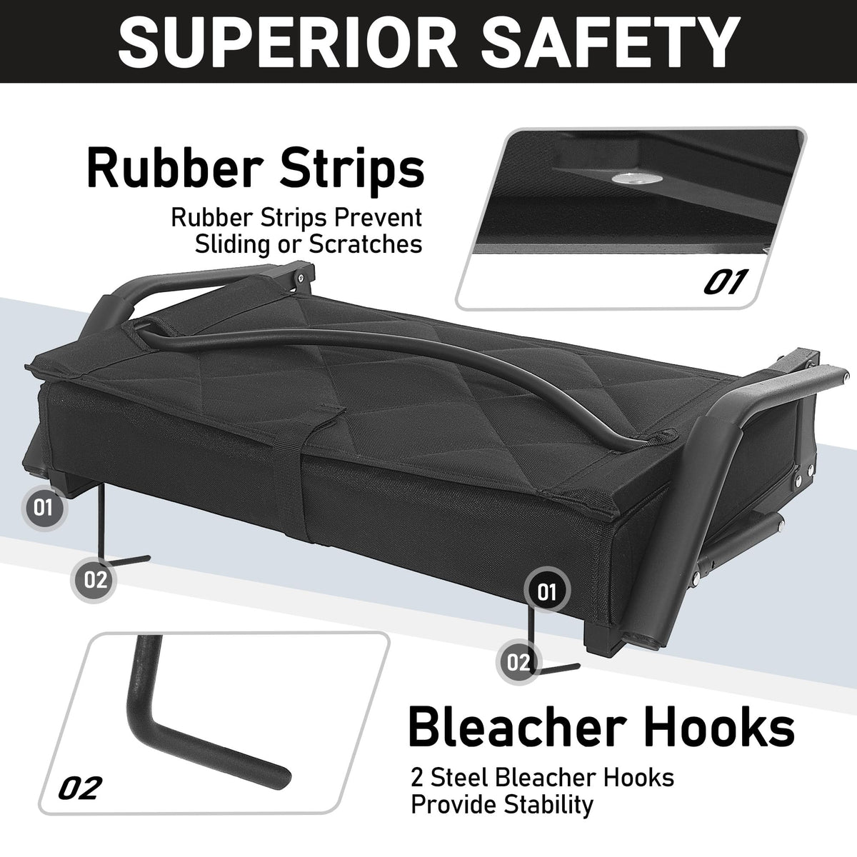 Portable Folding Stadium Seat with Back Support Y65301