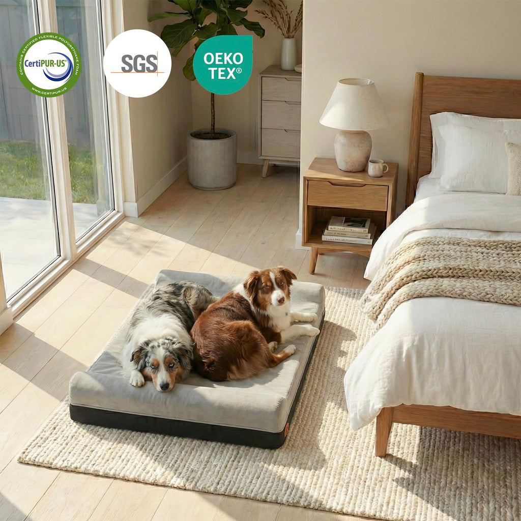 Slate Grey Memory Foam Orthopedic Dog Bed N918492
