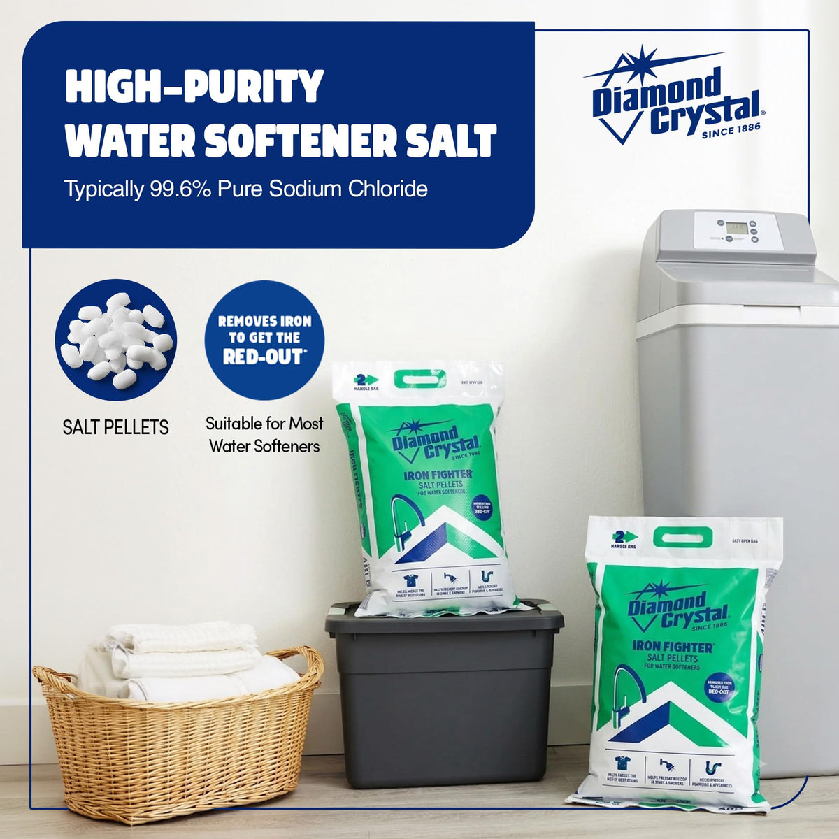 3 Pack Water Softener Salt Pellets, 40 lb V41702