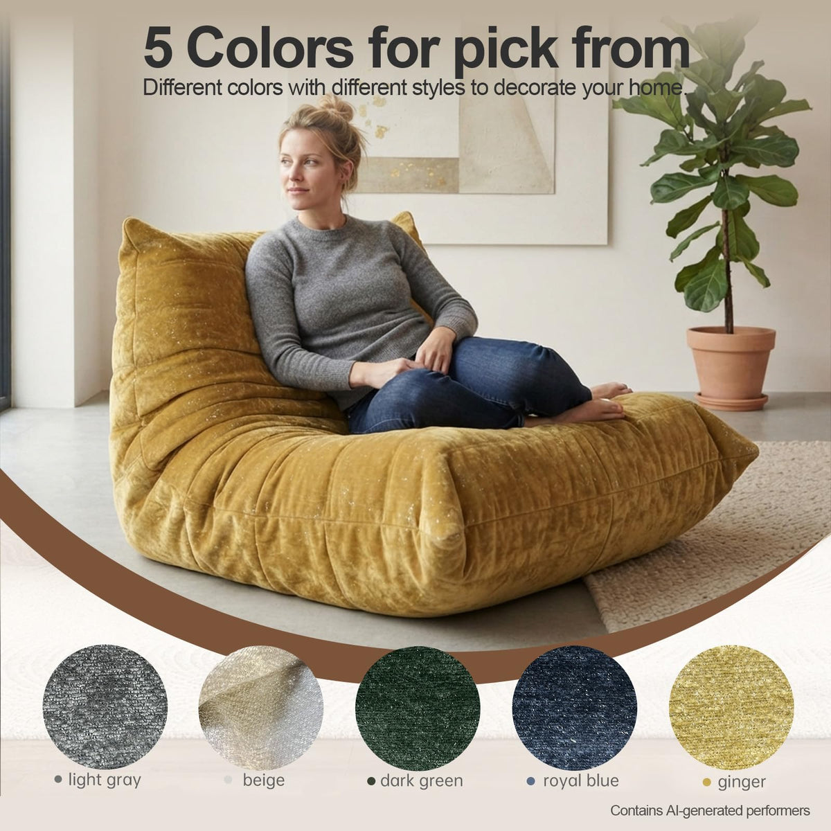Large Bean Bag Chairs with Filler V947908