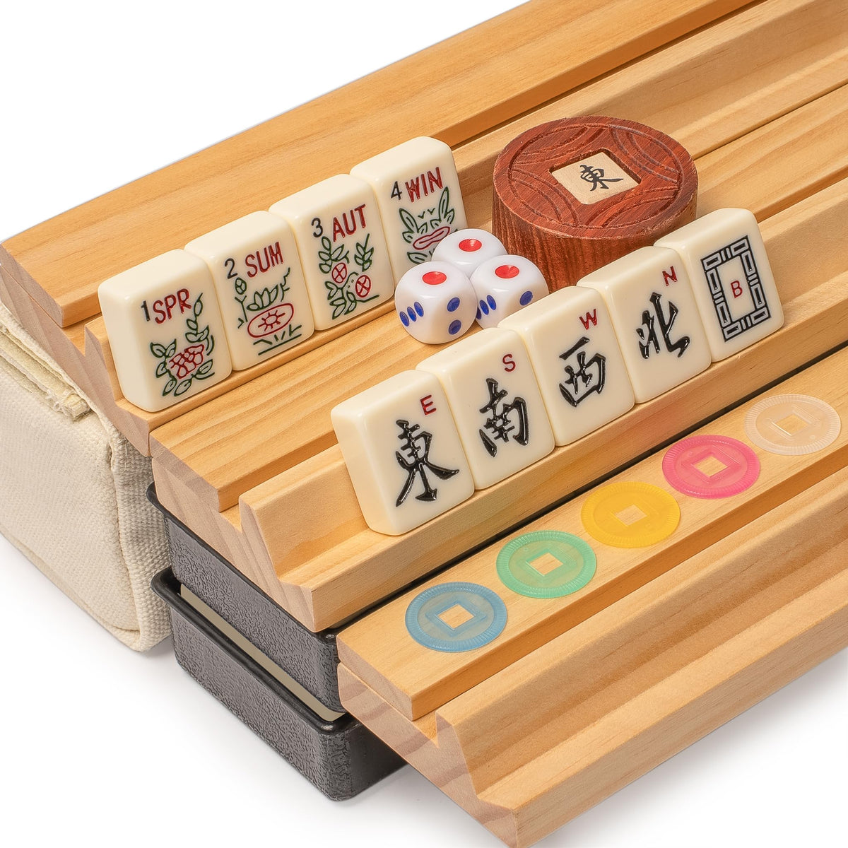 Ivory Stripes American Mahjong Set 166 Tiles N229004