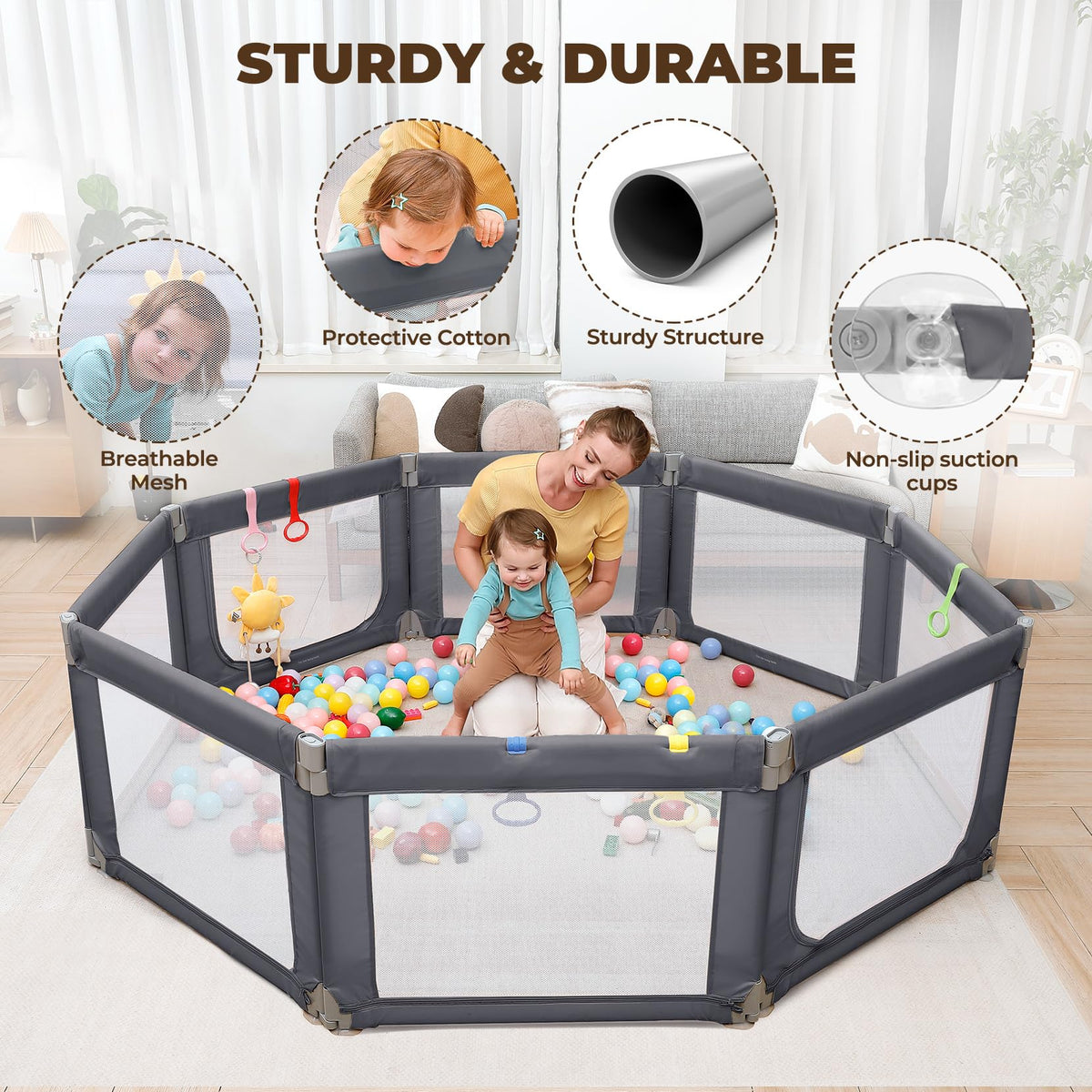 Grey Baby Playpen X671773