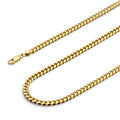 14k Yellow Gold Solid Cuban Curb Chain Necklace J90329