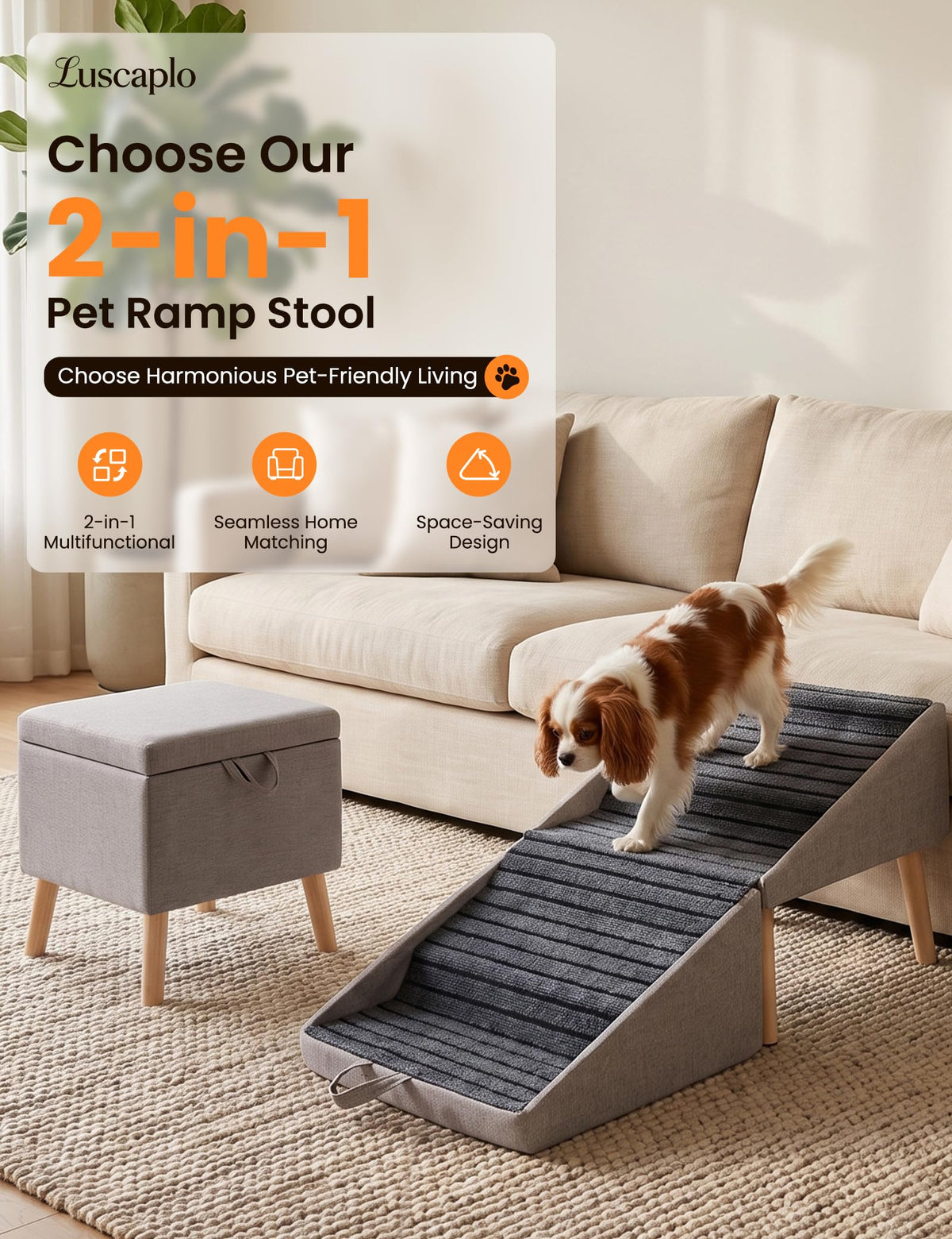 Dog Ramp and Pet Stairs 19" H D9235
