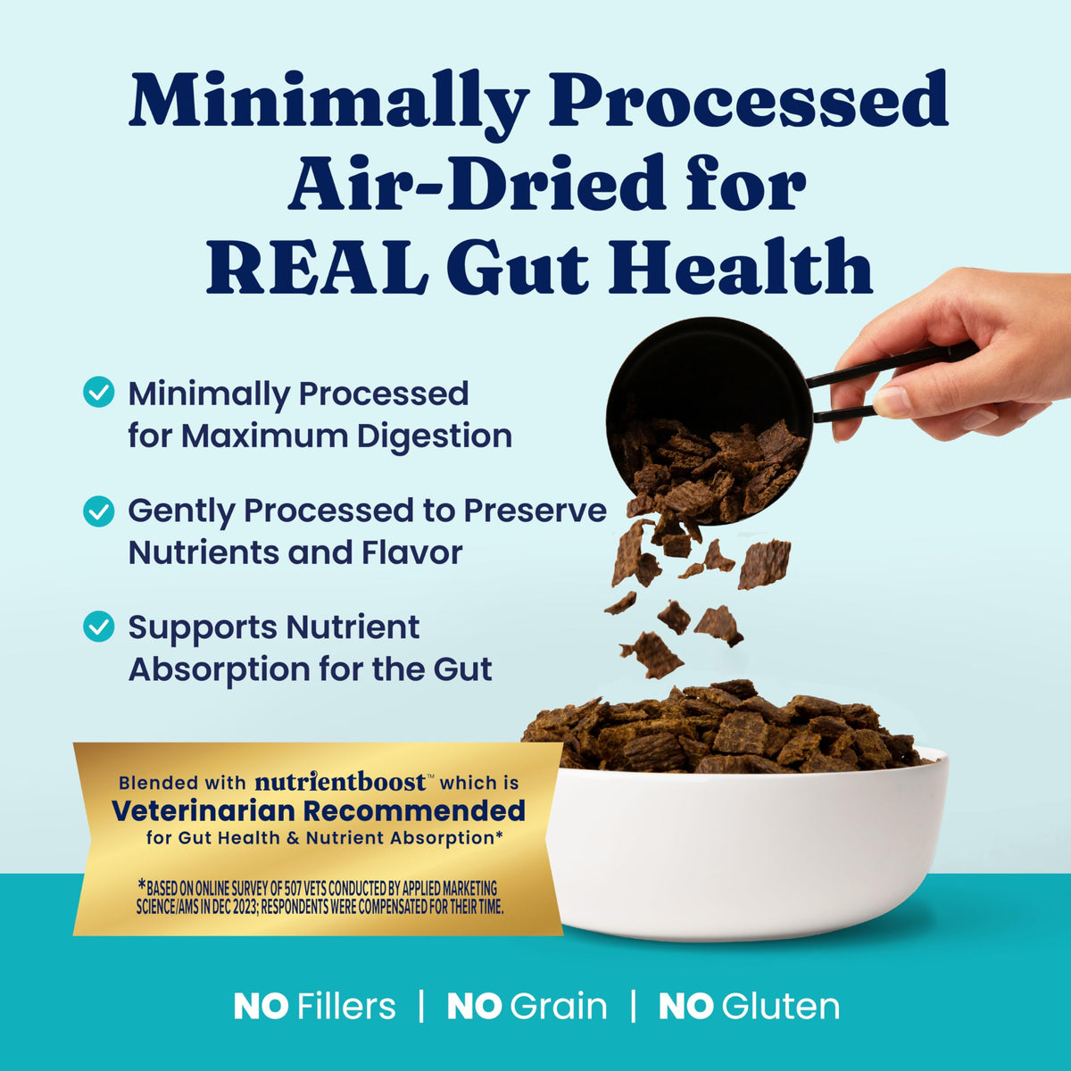 Air Dried Dog Food Topper & Treats Beef 1lb I38674