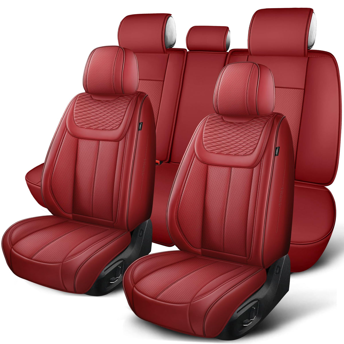 Red 5 Seat Car Seat Covers Full Set P950