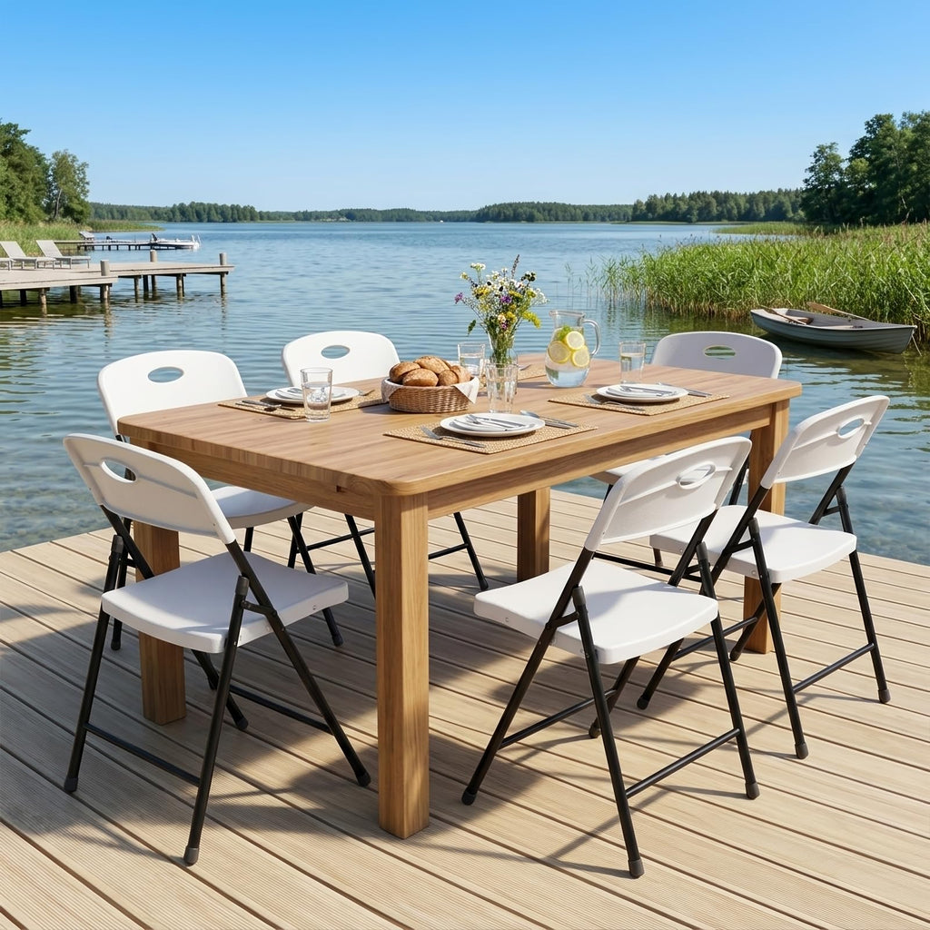 White 10 Pack Plastic Folding Chair N78819