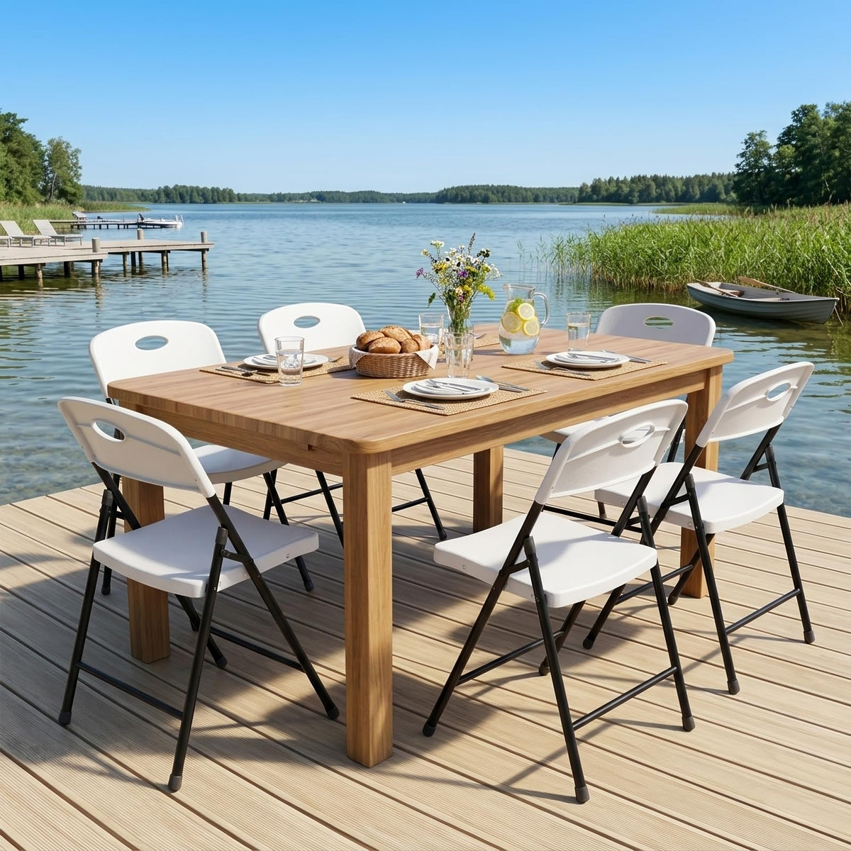 White 10 Pack Plastic Folding Chair N78819