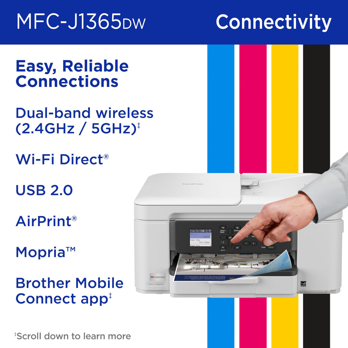 Wireless Color Inkjet All-in-One Printer with Automatic Duplex Printing B703