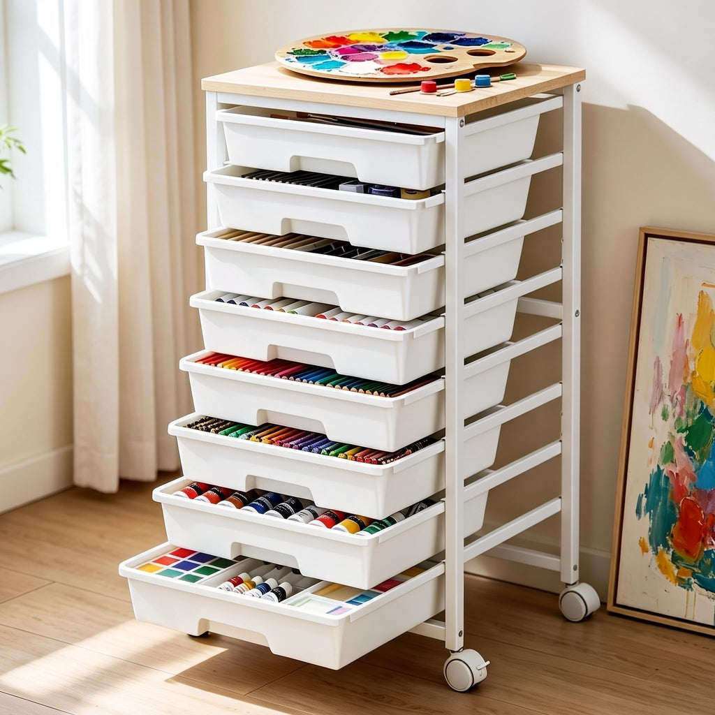 Rolling Cart with 8 Drawers A458