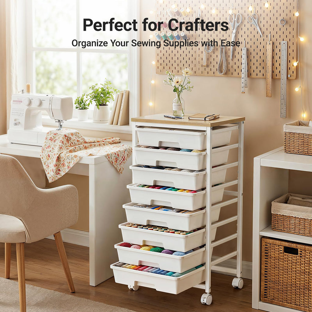 Rolling Cart with 8 Drawers A458