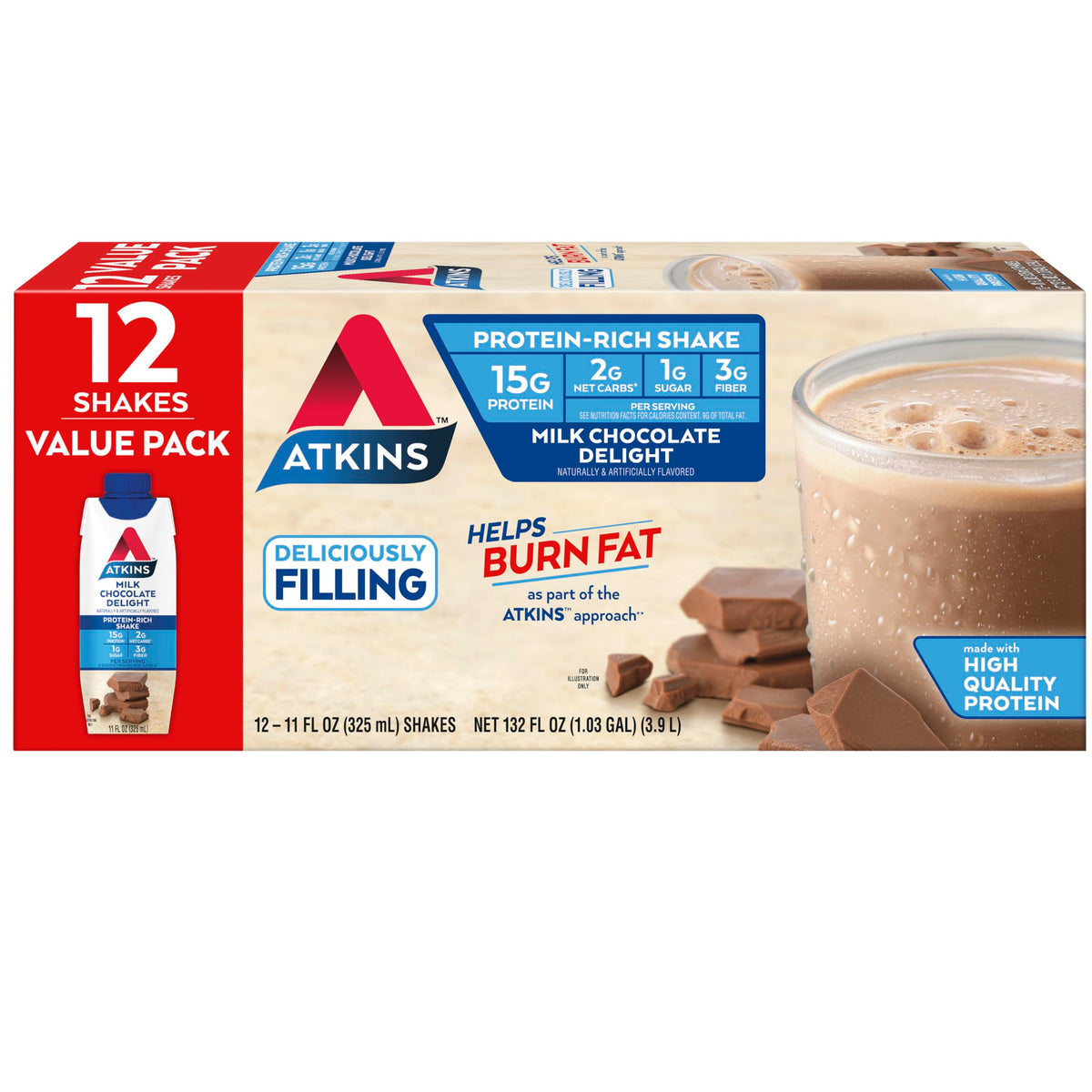 Milk Chocolate & Dark Chocolate Protein Shake, 15g Protein, 12 Count N442546