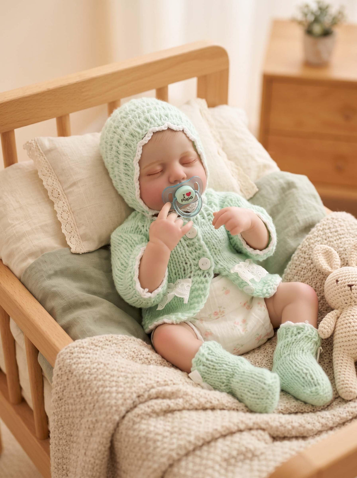20-Inch Sleeping Reborn Baby Doll with Knitted Hat F102