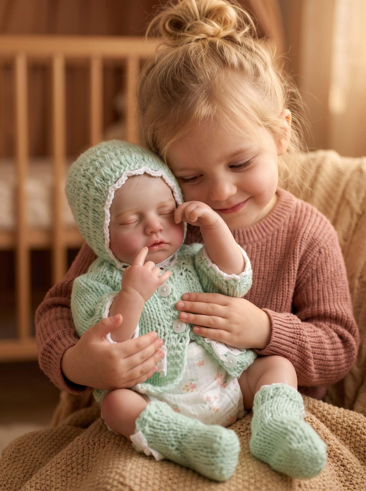 20-Inch Sleeping Reborn Baby Doll with Knitted Hat F102