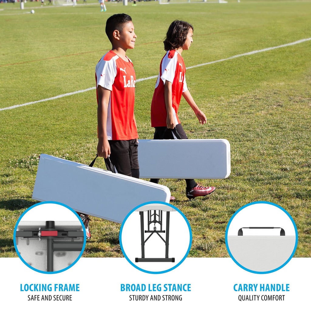 Portable Folding Bench, 6-Foot, UV-Resistant, Powder-Coated Steel K62867