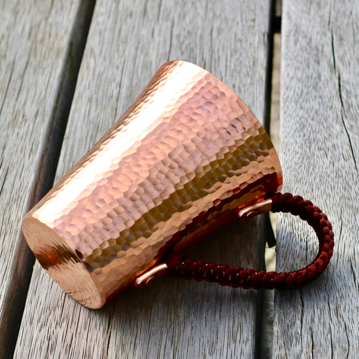 Copper Hand Hammered Ice Tea Cup with Handle 15 OZ P565757