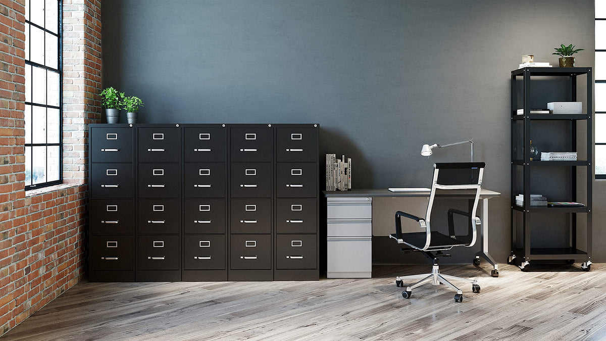 4 Drawer Letter Width Vertical File Cabinet Black A468437