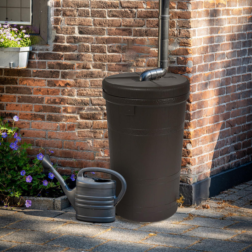 50 Gallon Oak Brown Water Collection Barrel S951