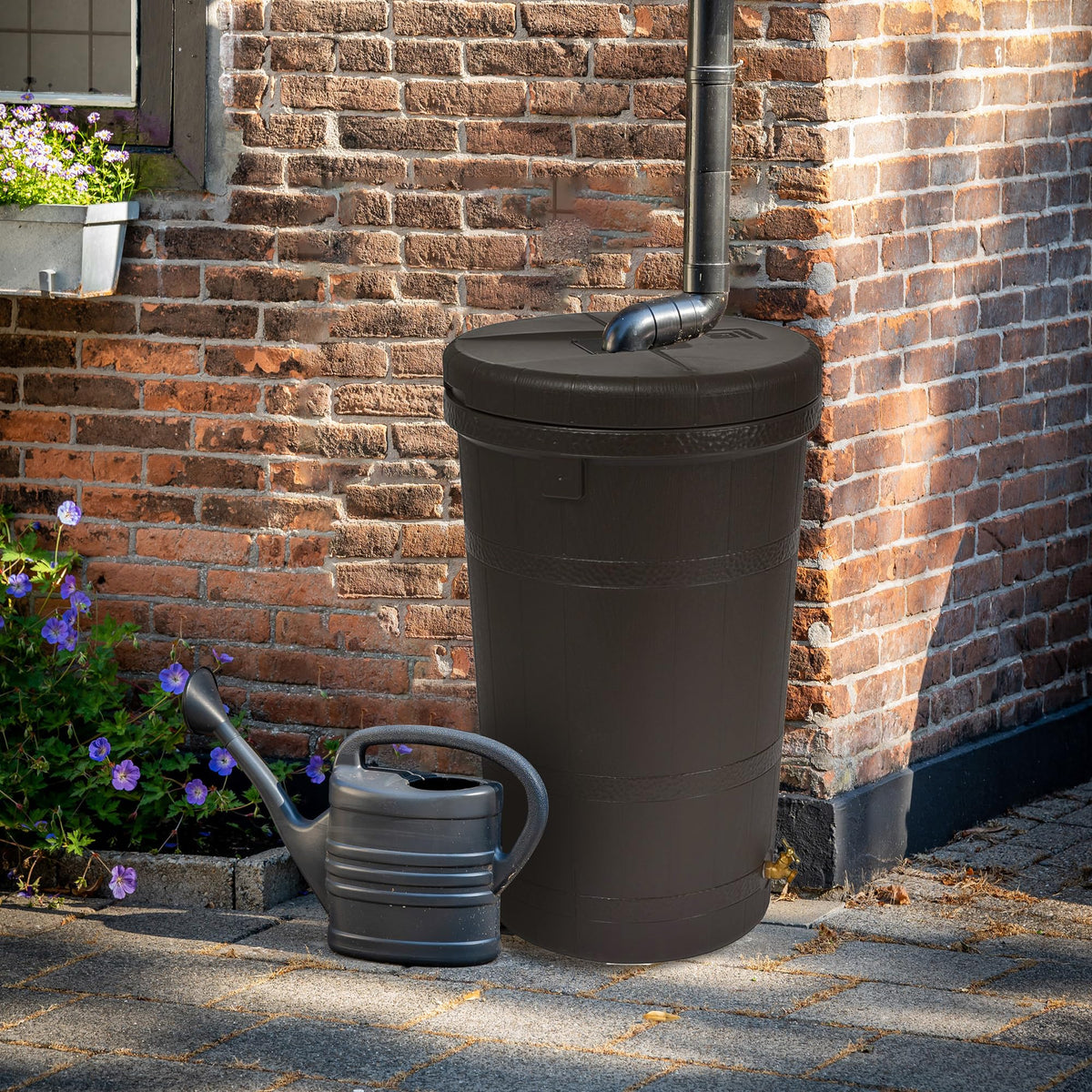 50 Gallon Oak Brown Water Collection Barrel S951
